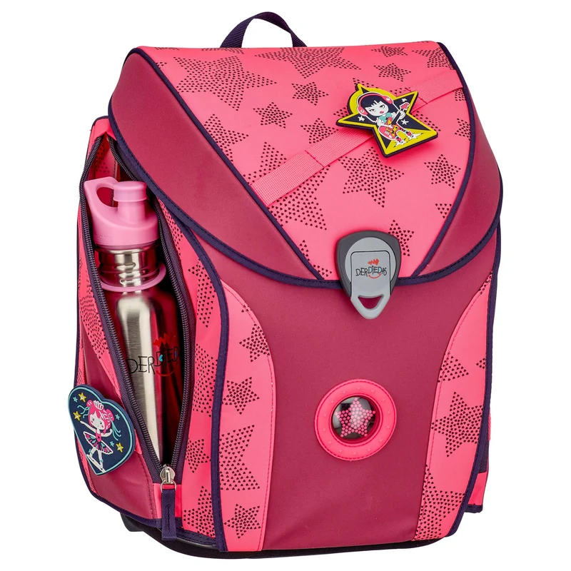 DerDieDas ErgoFlex Max Superflash Neon - Mochila escolar Set 5tlg. 950g (Neon Star)