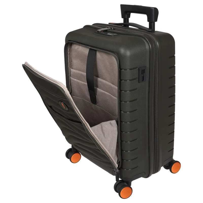 Brics BY Ulisse - Trolley de cabina con 4 ruedas y bolsillo delantero 55 cm erw. USB (olive)