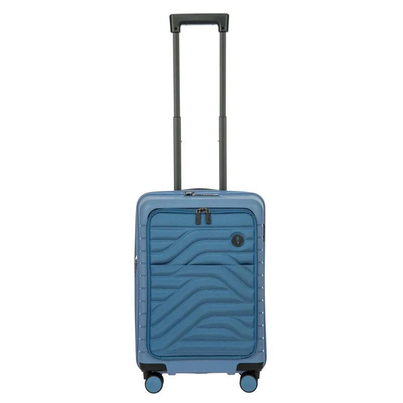 Brics BY Ulisse - Trolley de cabina con 4 ruedas y bolsillo delantero 55 cm expandible USB (grey blue)