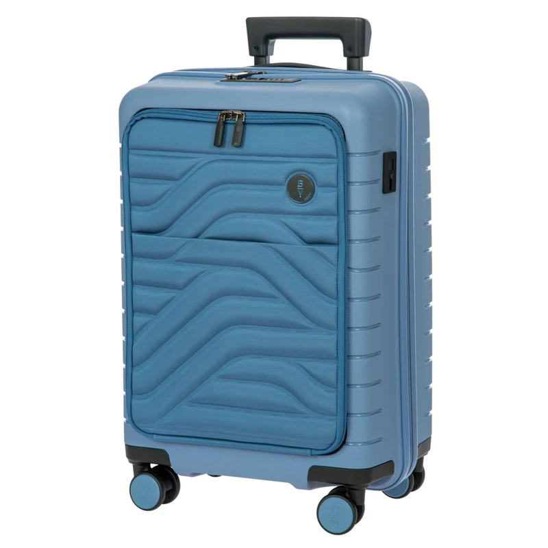 Brics BY Ulisse - Trolley de cabina con 4 ruedas y bolsillo delantero 55 cm expandible USB (grey blue)