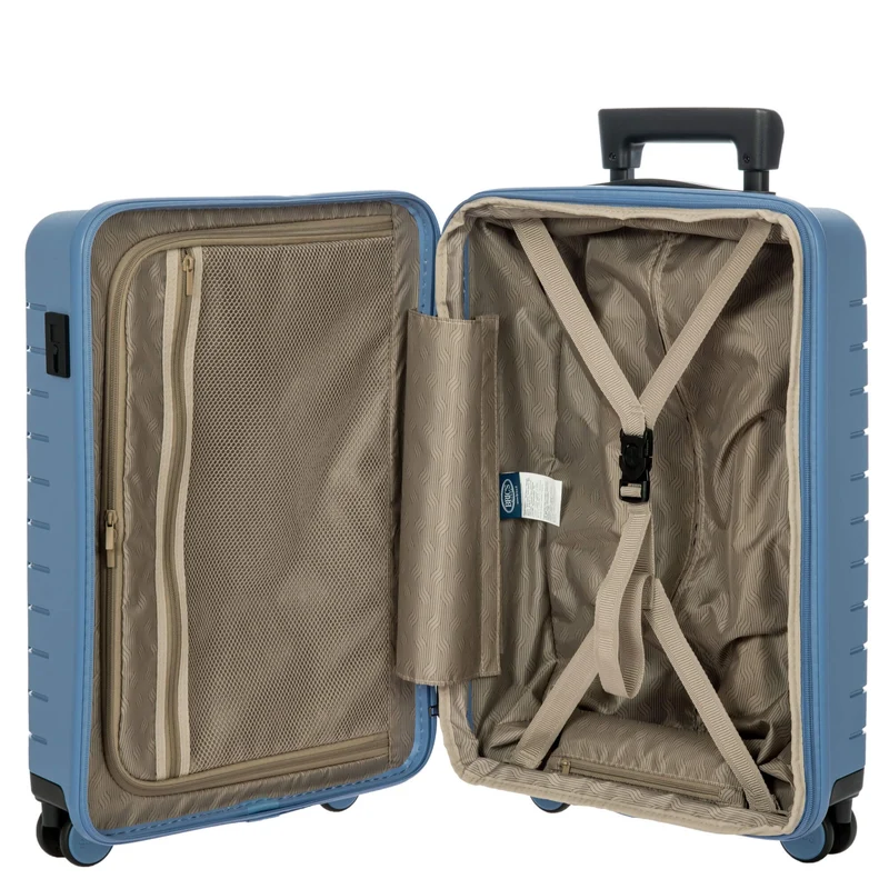 Brics BY Ulisse - Trolley de cabina con 4 ruedas y bolsillo delantero 55 cm expandible USB (grey blue)