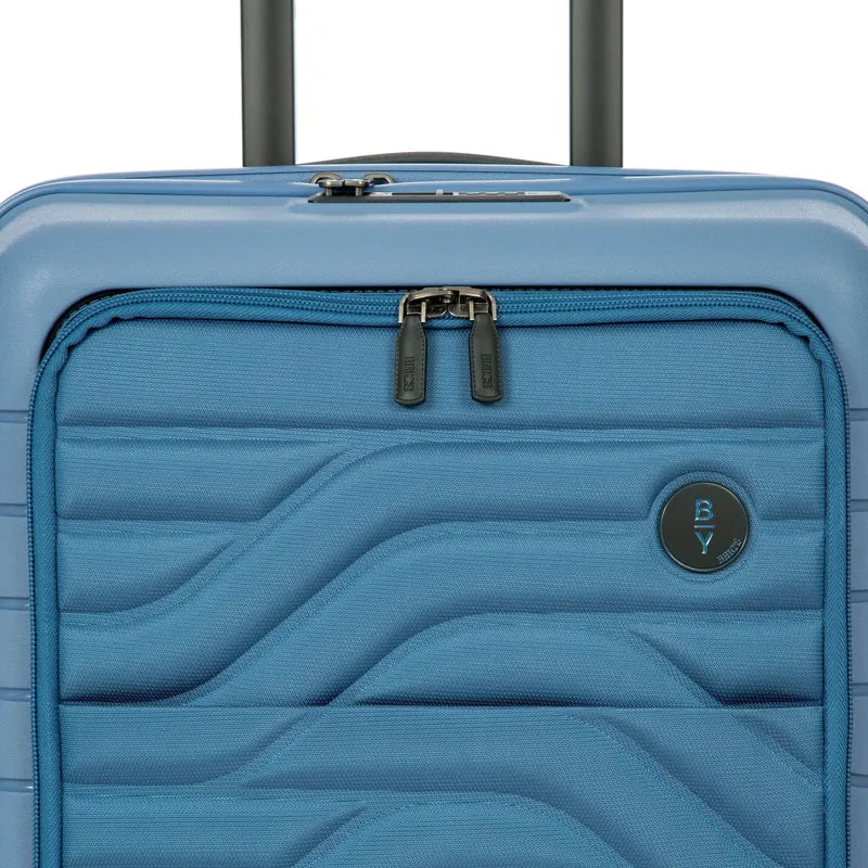 Brics BY Ulisse - Trolley de cabina con 4 ruedas y bolsillo delantero 55 cm expandible USB (grey blue)