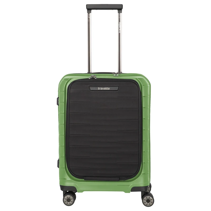Travelite Mooby - Trolley de cabina con 4 ruedas y bolsillo delantero S 55 cm (grün)