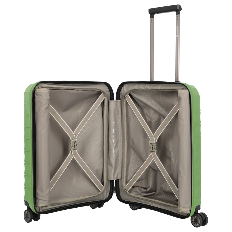 Travelite Mooby - Trolley de cabina con 4 ruedas y bolsillo delantero S 55 cm (grün)