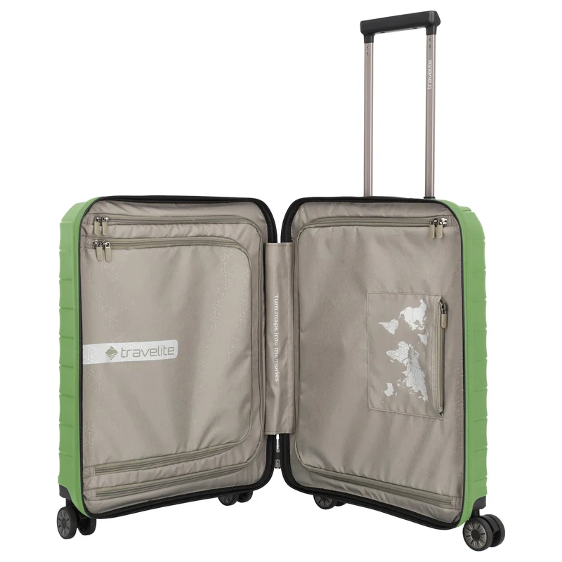 Travelite Mooby - Trolley de cabina con 4 ruedas y bolsillo delantero S 55 cm (grün)