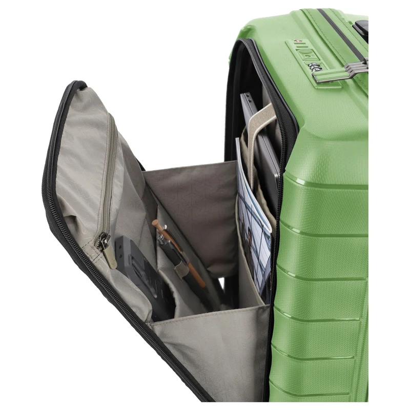 Travelite Mooby - Trolley de cabina con 4 ruedas y bolsillo delantero S 55 cm (grün)