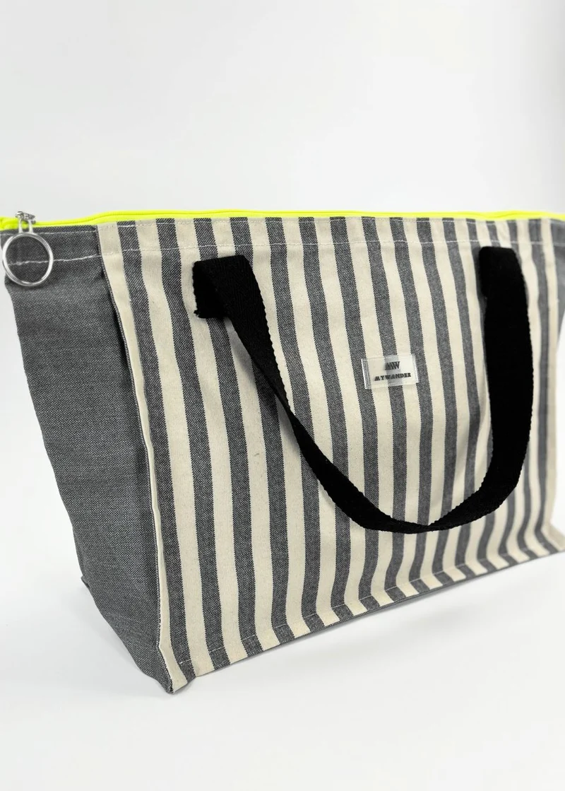 Grey Stripes Maxi Bolso Grande Viaje