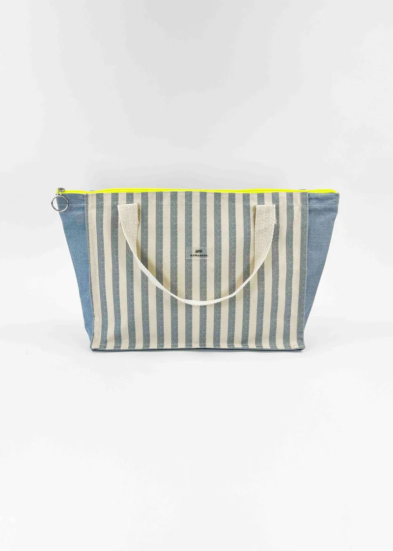 Pack Navy Stripes Bolso de Viaje Mediano + Neceser