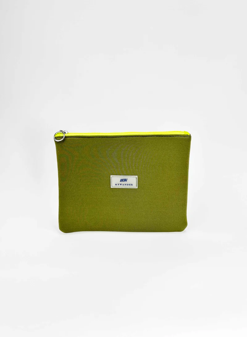 Neceser plano Neopreno Olive/Funda Ipad