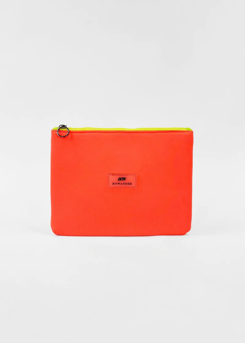 Neceser plano Neopreno Coral/Funda Ipad