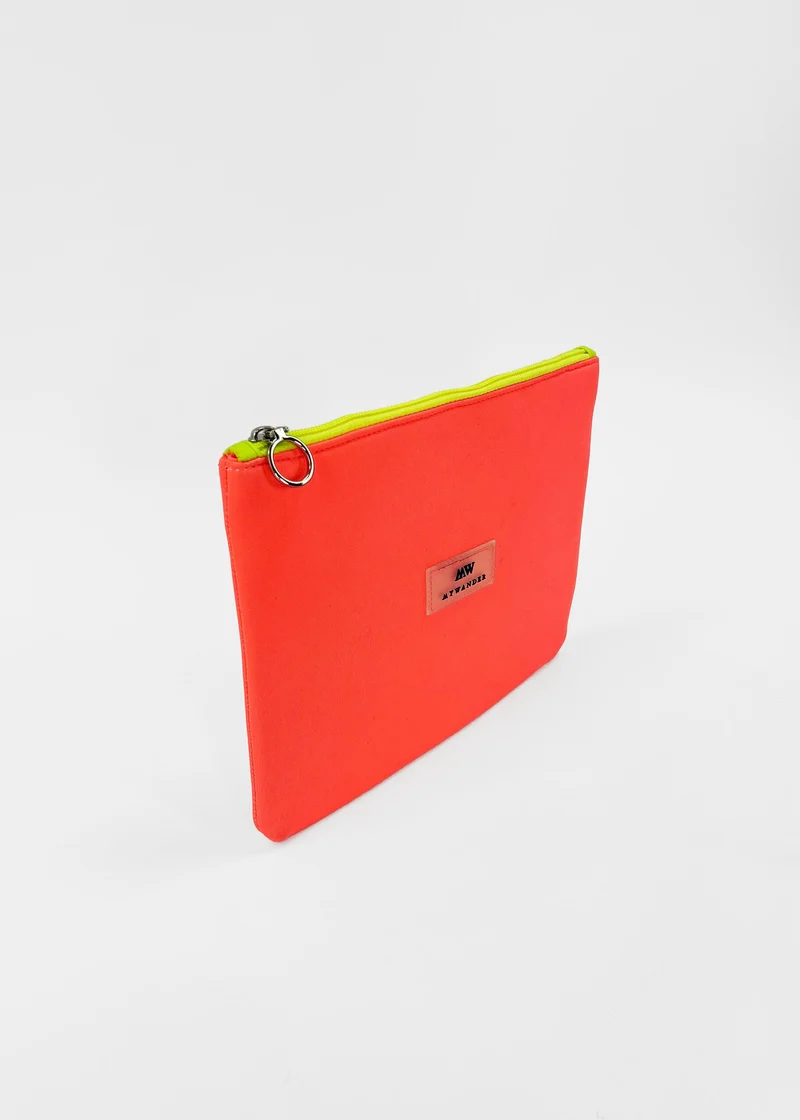 Neceser plano Neopreno Coral/Funda Ipad