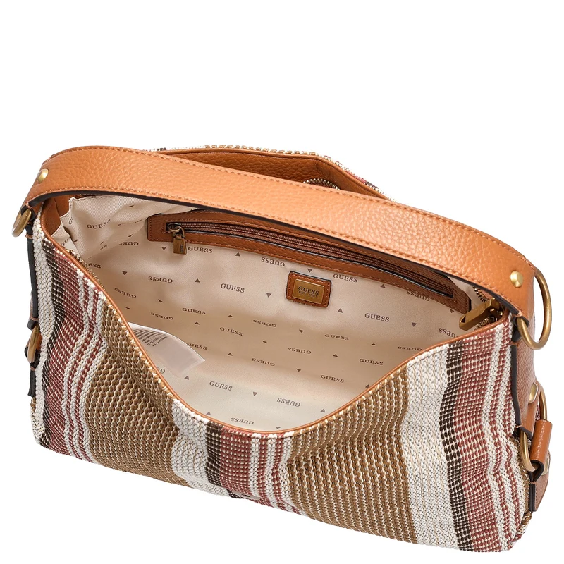 Guess Camden - Bolso de hombro 34.5 cm (cognac multi)