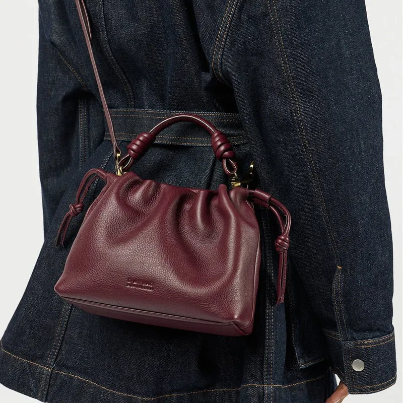Bolso Kiki Mini Soft Grain Dark Cherry