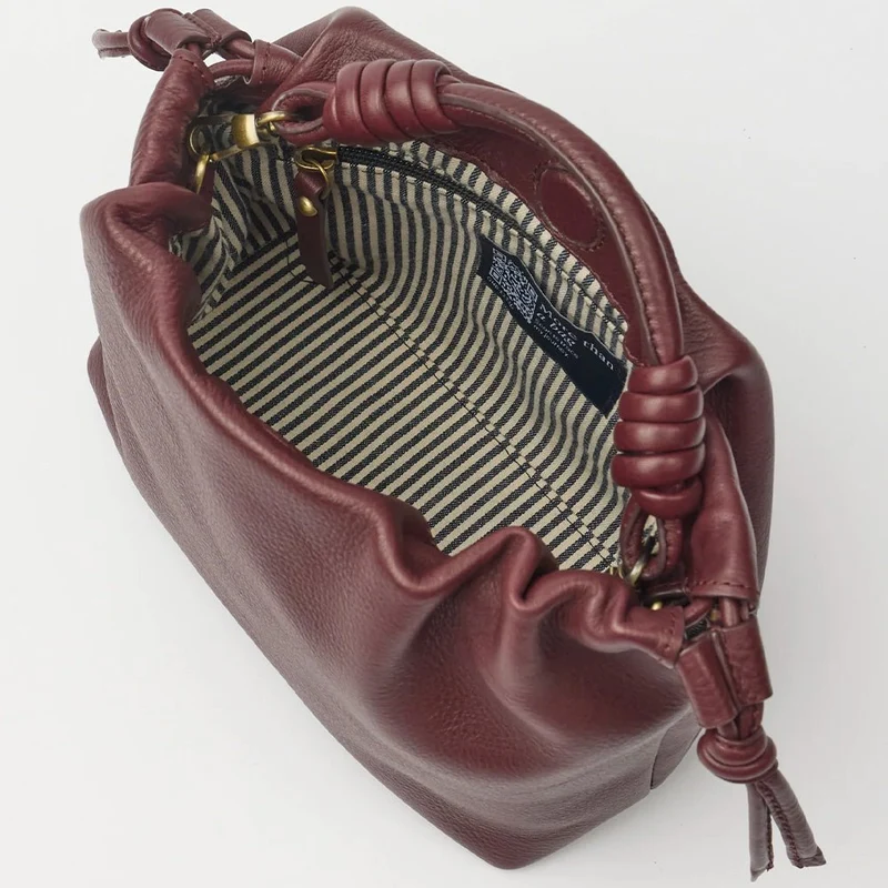 Bolso Kiki Mini Soft Grain Dark Cherry