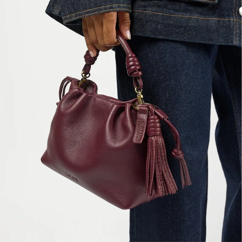 Bolso Kiki Mini Soft Grain Dark Cherry