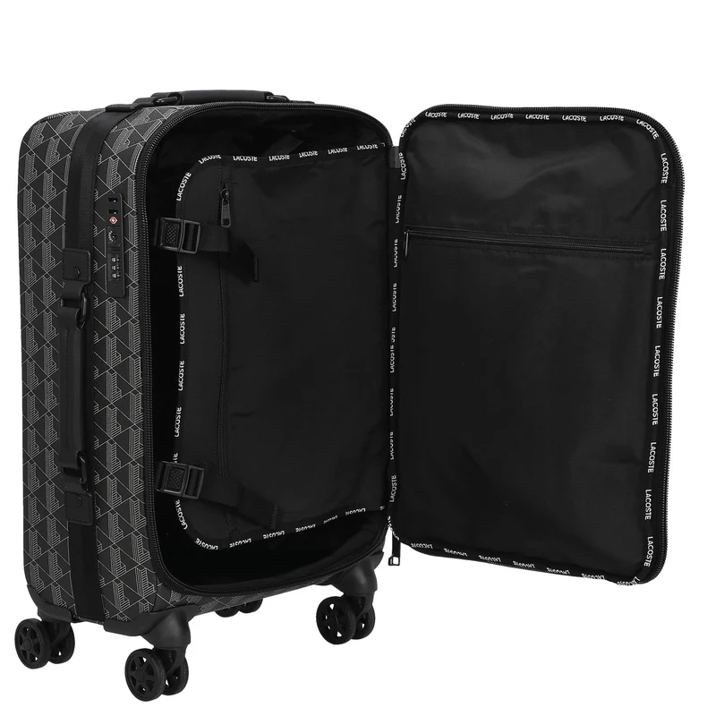 Lacoste The Blend - Trolley de cabina con 4 ruedas 49 cm (monogram noir gris)
