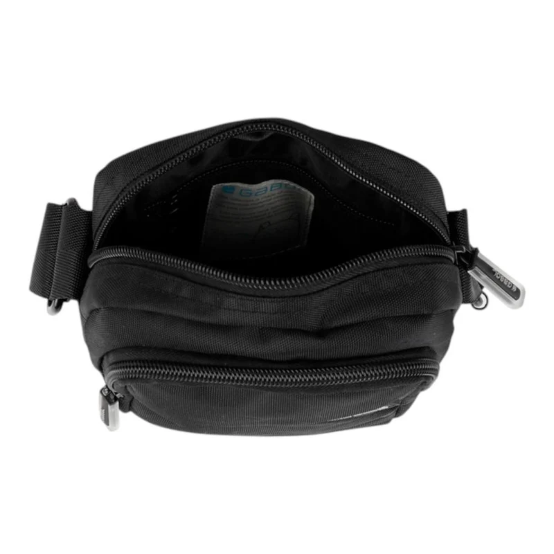 Bandolera Hombre Gabol Stream Negra Compacta Dos Compartimentos