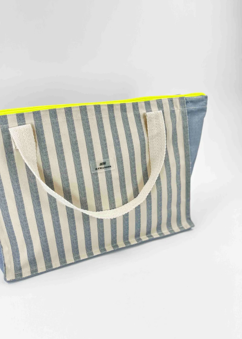 Navy Stripes Bolso de Viaje Mediano