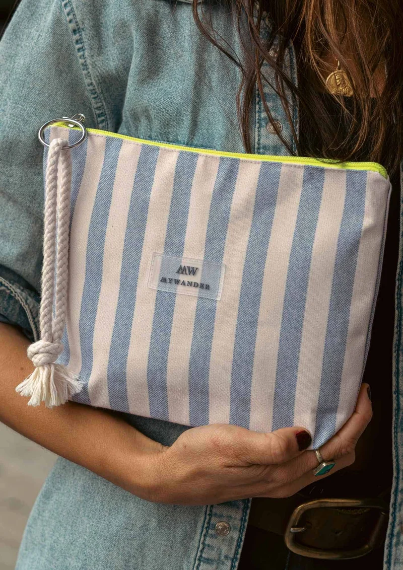 Navy Stripes Neceser Mujer Repelente al Agua
