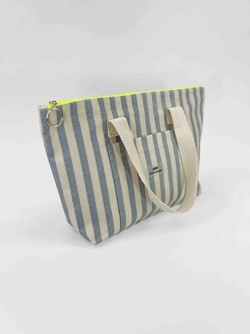 Navy Stripes Bolso Shopper Pequeño