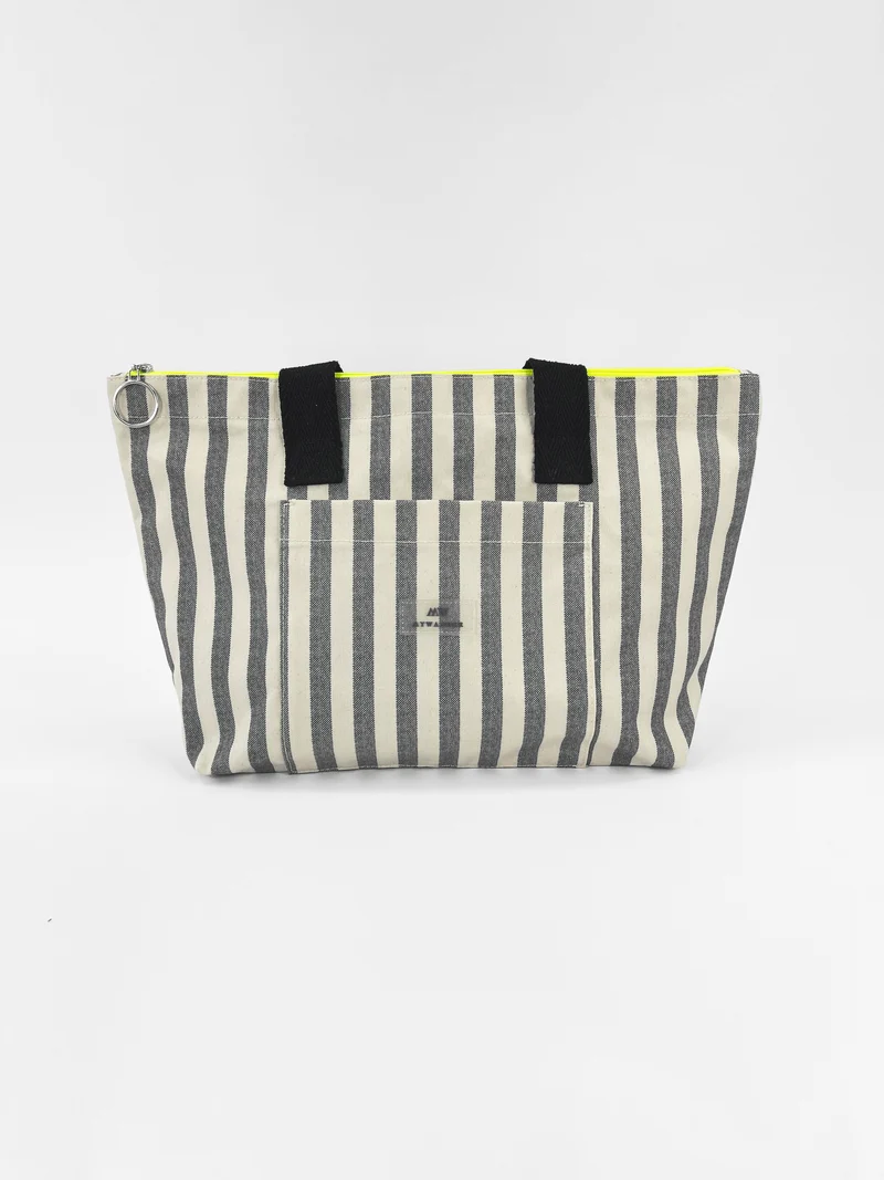 Grey Stripes Bolso Shopper