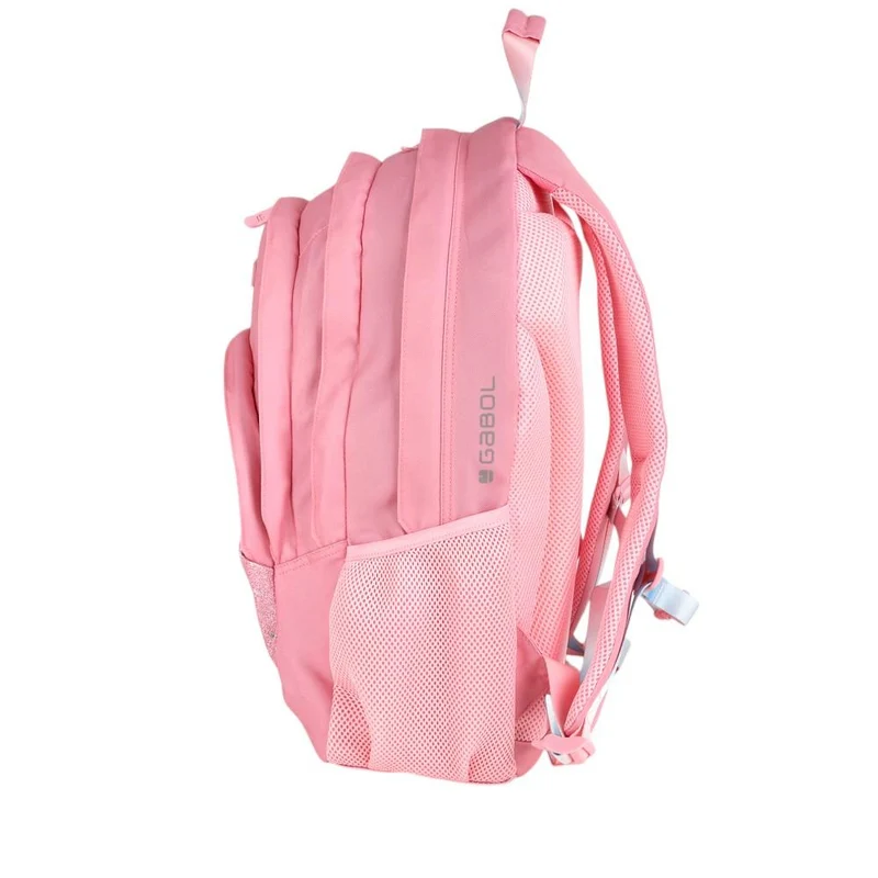 Mochila Escolar Gabol Glam Rosa con Glitter 3 Compartimentos